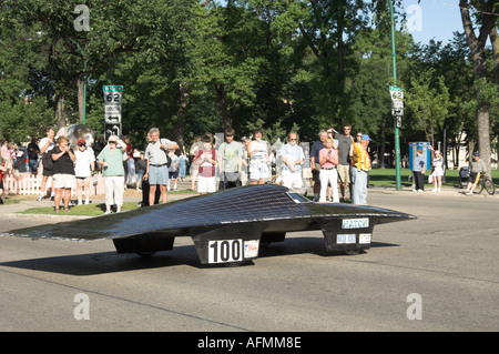 Eine Alternative Energie solar powered Fahrzeug im nordamerikanischen Rennen 2005 in Winnipeg Mantioba Kanada Stockfoto