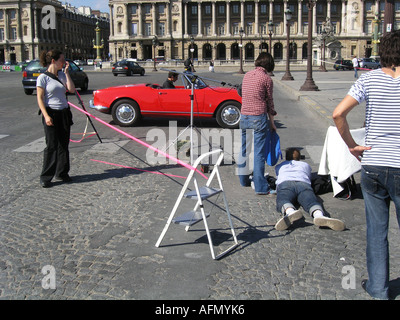 Alfa Romeo Giulietta Spider in professionelle Magazin Fotoshooting am Place De La Concorde Paris Frankreich Stockfoto