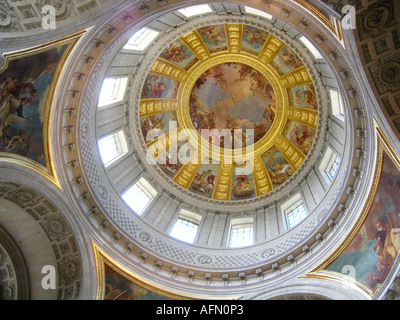 Blick auf Innendach Detail im Dome des Invalides Paris Frankreich Stockfoto