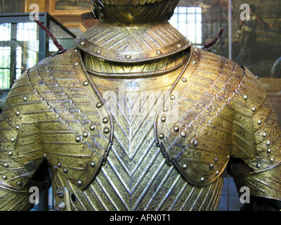 Detail der Rüstung gekleidet Anzug Musee de l'Armee Dome des Invalides Paris Frankreich Stockfoto