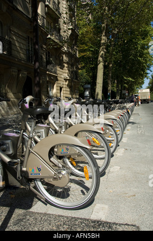 Velibe Fahrrad-sharing-Straße station Paris Frankreich Stockfoto