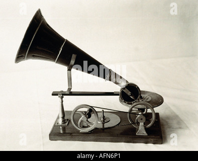 Musik, Grammophon, ca. 1900, Schallplatte, Spieler, Stockfoto