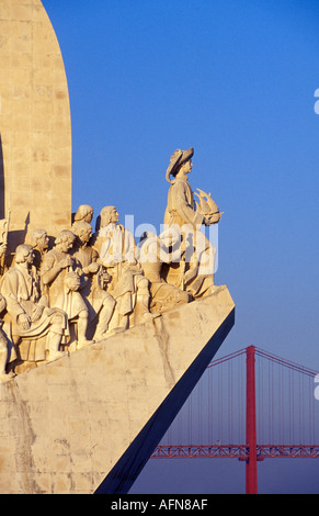 Portugal-Lissabon-Denkmal der Entdeckungen Padrão Dos Descobrimentos, portugiesische Meer Entdecker gewidmet Stockfoto