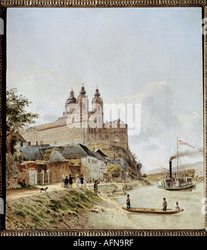 "Fine Arts, Alt, Rudolf von, (1812-1905), Malerei,"Stift Melk", ("Melk-Kloster"), Museum Oskar Reinhart, Winterthur, Sw Stockfoto