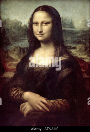 "Bildende Kunst, Leonardo da Vinci, (1425-1519), Malerei,"Mona Lisa", ("La Gioconda"), 1503 / 1505, Öl auf Verkleidung, 77 cm x 53 Stockfoto