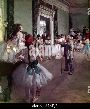 "Fine Arts, Degas, Edgar (1834-1917), Malerei," Tanz-Klasse), 1874, Öl auf Leinwand, Musée d' Orsay, Paris, "Classe de Danse" Stockfoto