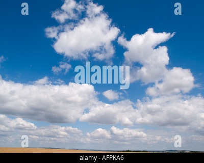 BLAUER Himmel und kleinen CUMULUS-Wolken im Sommer England UK Stockfoto