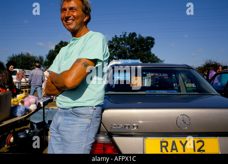 Personalisiertes Autokennzeichen Aveley, Rainham Essex 1991 1990s UK HOMER SYKES Stockfoto