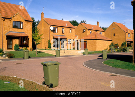 Neue Wohnsiedlung am Rande der Corby-Neustadt Northamptonshire. Regeneration Corby ist eine alte Stahlstadt aus den 1981 80er Jahren des Vereinigten Königreichs HOMER SYKES Stockfoto