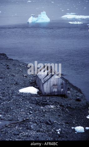 Alte britische Station J bei Prospect Point Graham Küste antarktische Halbinsel Stockfoto