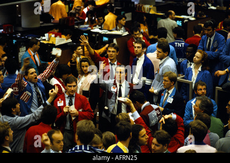 City of London Aktienhändler der 1990er Jahre Großbritannien. London International Financial Futures Exchange heißt LIFFE 1991 HOMER SYKES Stockfoto