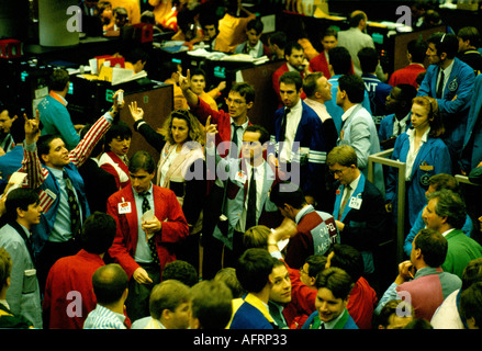 LIFFE 1990er City of London Stock Traders UK. London International Financial Futures Exchange Trading Floor. 1991 HOMER SYKES Stockfoto