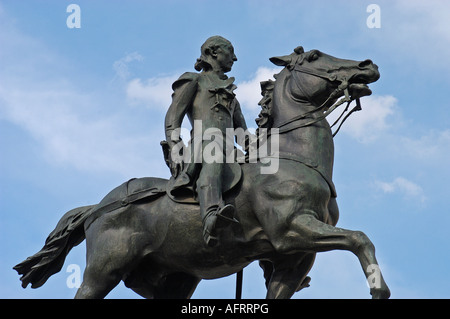 Statue von Gilbert du Motier, Marquis de Lafayette. Mount Vernon Place, Baltimore, Maryland, USA. Stockfoto