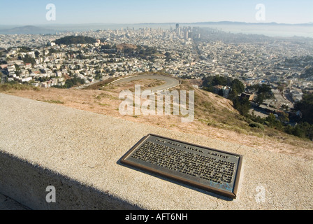 Die Stadt von Twin Peaks natürlichen Lebensraum gesehen. In San Francisco. Kalifornien. USA Stockfoto