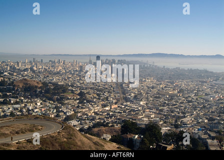 Die Stadt von Twin Peaks natürlichen Lebensraum gesehen. In San Francisco. Kalifornien. USA Stockfoto