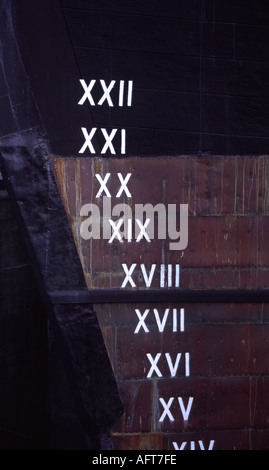 Plimsoll Lines auf der Cutty Sark Stockfoto