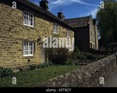 EYAM THE Pest Dorf DERBYSHIRE UK kann Rose Cottage wo George Viccars, der die Krankheit ins Dorf gebracht starb Stockfoto