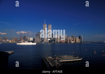 USA-New York City. Skyline von Manhattan vor 2001 Stockfoto