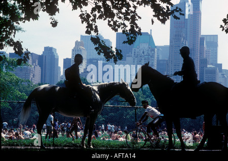 USA-New York City. Central Park berittene Polizei. Manhattan Stockfoto