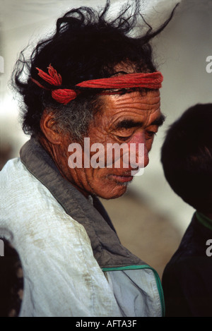 Chang-Pa Nomad Mann in Rajung Karu 4668 m Ladakh Nordindien Stockfoto