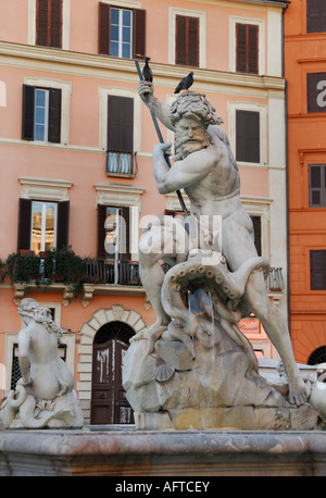 Neptun-Statue am Piazza Navona, Rom Stockfoto