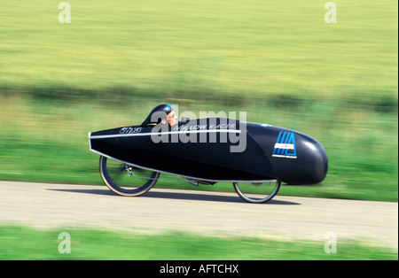 Niederlande Breezand Jüngling in M5 low racer Stockfoto