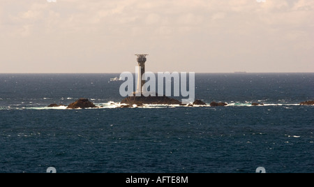 Langschiffe Leuchtturm in Endland, Cornwall, England, UK Stockfoto