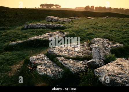 Arbor Low Youlgreave Derbyshire Großbritannien. Ein prähistorischer Steinzeitstein Kreis im Peak District jetzt mit umgebenden Henge Bank gefallen. HOMER SYKES Stockfoto