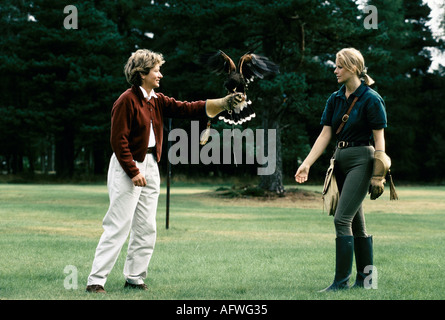 British School of Falconry in Gleneagles Schottland. Emma Ford lehrt Falconry 1990s UK HOMER SYKES Stockfoto