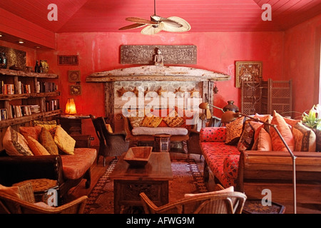 Lobby des Pink Sands Hotels in Harbour Island Bahamas Stockfoto