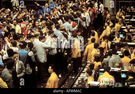 LIFFE 1990er City of London Stock Traders UK. London International Financial Futures Exchange Trading Floor. 1991 HOMER SYKES Stockfoto