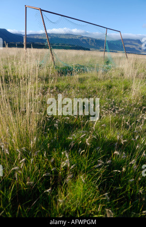 Torpfosten und lange Grashalme Arnastapi Island Stockfoto
