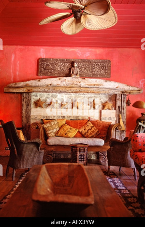 Lobby des Pink Sands Hotels in Harbour Island Bahamas Stockfoto