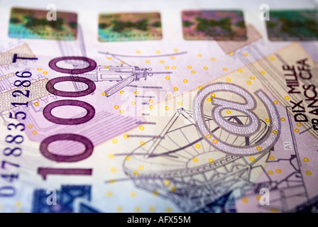 Detail einer 10000 Bank Note aus Westafrika. Stockfoto