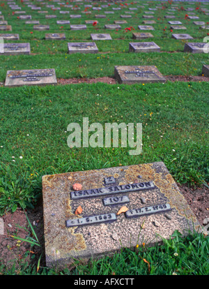 Terezin, Nord-Böhmen, Tschechische Republik. Teresienstadt KZ. Jüdischer Friedhof Stockfoto