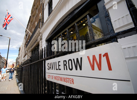 Savile Row Straßenschild London England Stockfoto