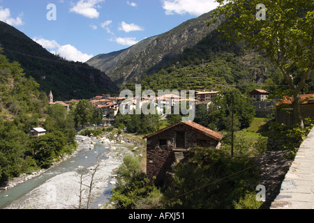 Saint Sauveur-Sur-Tinée-Dorf in den Alpes-Maritimes, Frankreich Stockfoto