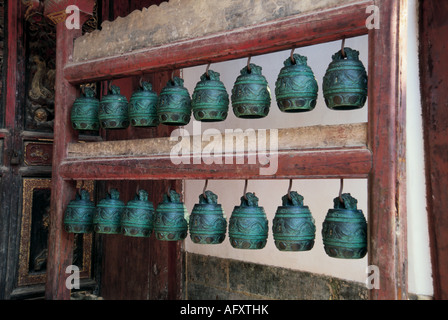 Bianzhong Ming Gräber Bianzhong oder läuten Glocken sind ein altes Instrument, das häufig in Gräbern gefunden. Stockfoto