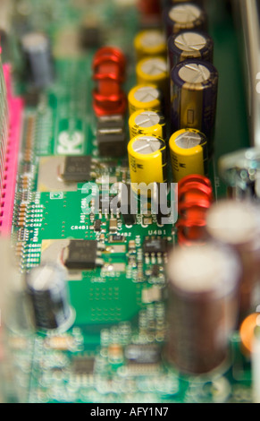 Computer Motherboard Teile closeup Stockfoto