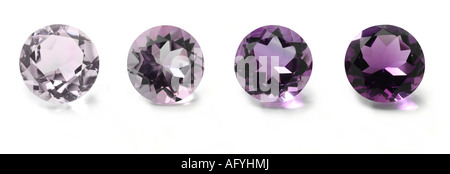 4 verschiedene Farbe Amethyste Stockfoto