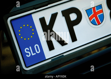 LIZENZ AUTO PLATTE SLO SLOWENIEN Stockfoto