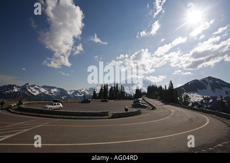 Parkplatz am Mount Rainier Nationalpark, Washington, USA Stockfoto