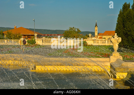 Brunnen im Festetics Palace in Mitteleuropa Keszthely Ungarn Stockfoto