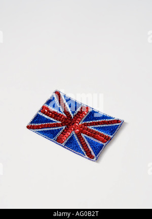 Union Jack Pailletten Kleidung patch Stockfoto