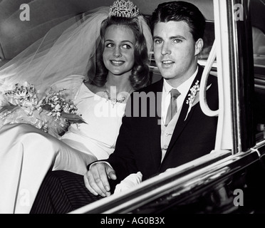 RICKY NELSON U.S. Pop-Sängerin bei seiner Hochzeit in Los Angeles im April 1963 bis 18 Jahre alten Kristin Harmon Stockfoto