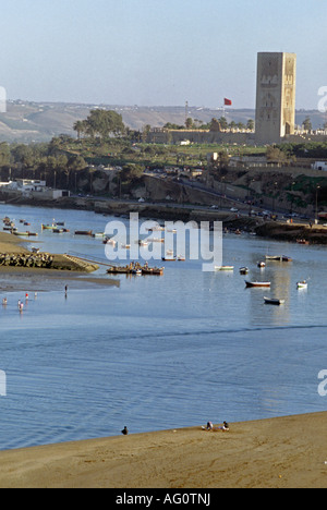 Rabat Fluss Bou Regreg Marokko Stockfoto