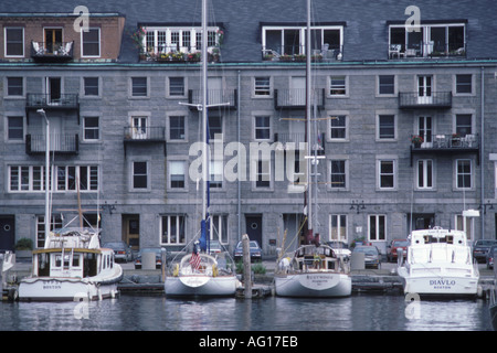 Boote im Hafen von Boston Stockfoto
