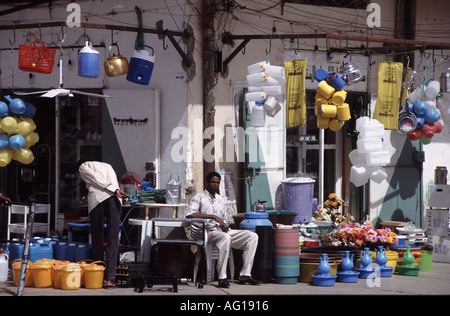 Libyen-Stadt von Sabah Alltag Straße beherbergt Geschäfte Stockfoto