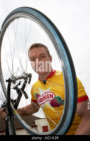 Olympic World und Commonwealth-Champion verfolgen Fahrer Chris Hoy Stockfoto