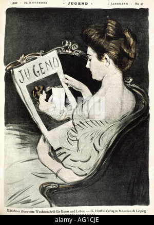 Presse/Medien, Zeitschriften, "Jugend", München und Leipzig, 1. Band, Nummer 47, 1896, Stockfoto